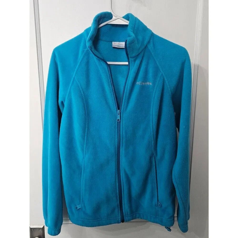 Columbia Teal Zip Up Fleece, Sz Small, Like New